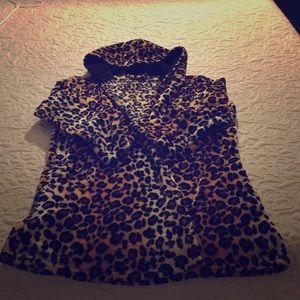 Cheetah print robe, knee length